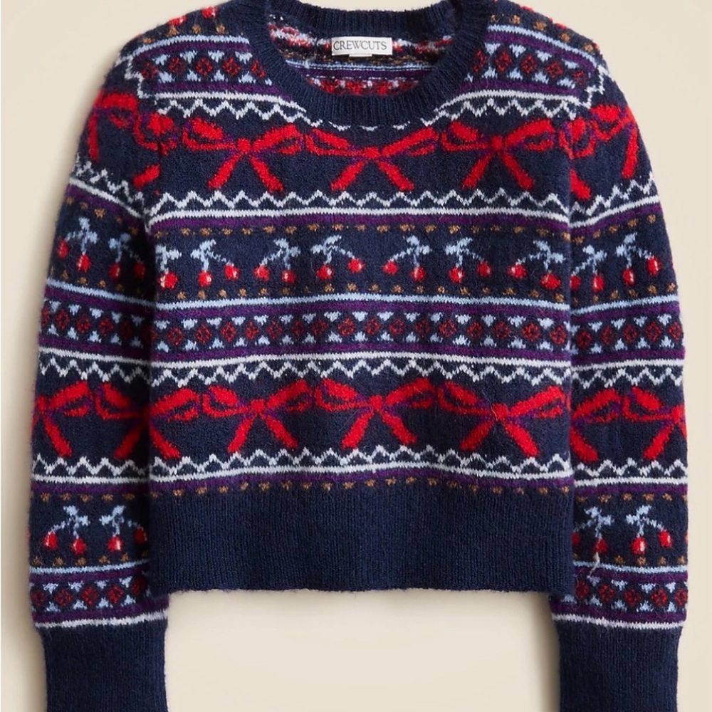 J Crew Fair Isle sweater in Navy Multi, girls XL
